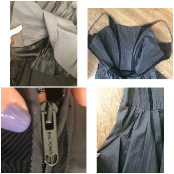 Zac Posen Gray Black Corset Bustier Dress SZ 8 6 - Picture 8 of 8